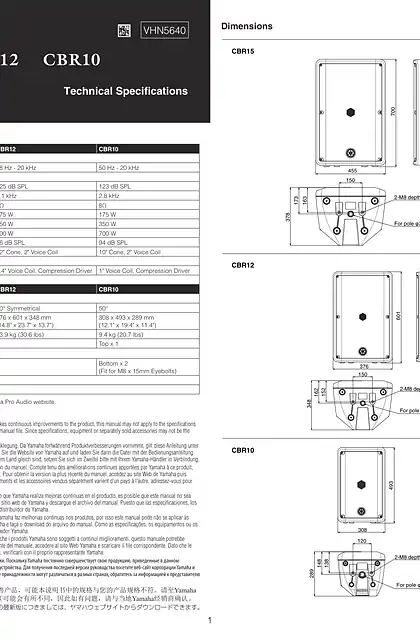 yamaha雅马哈CBR15_CBR12_CBR10 Technical Specifications
